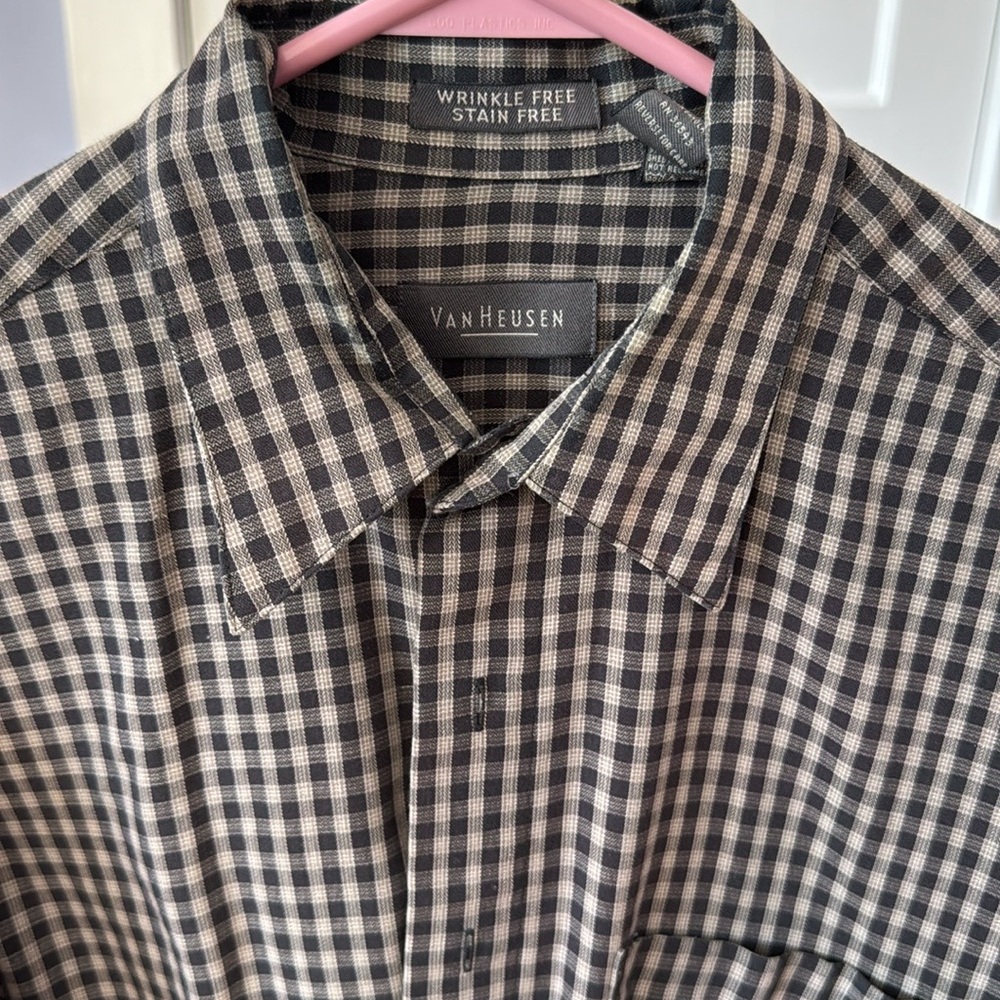Van Heusen Black and Brown Checkered Men's Shirt